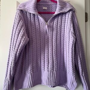 Aerie Soft Lavender Cable Knit Women's Sweater